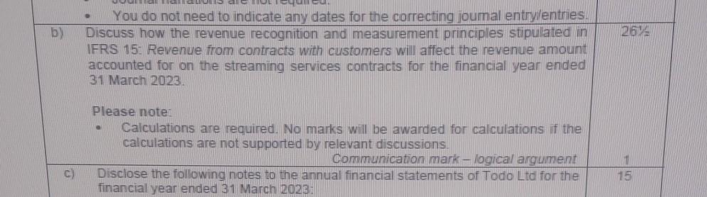 - You do not need to indicate any dates for the