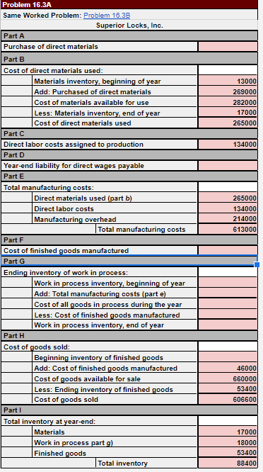 I have so far is correct. PROBLEM 16.3A The Flow of Manufacturing