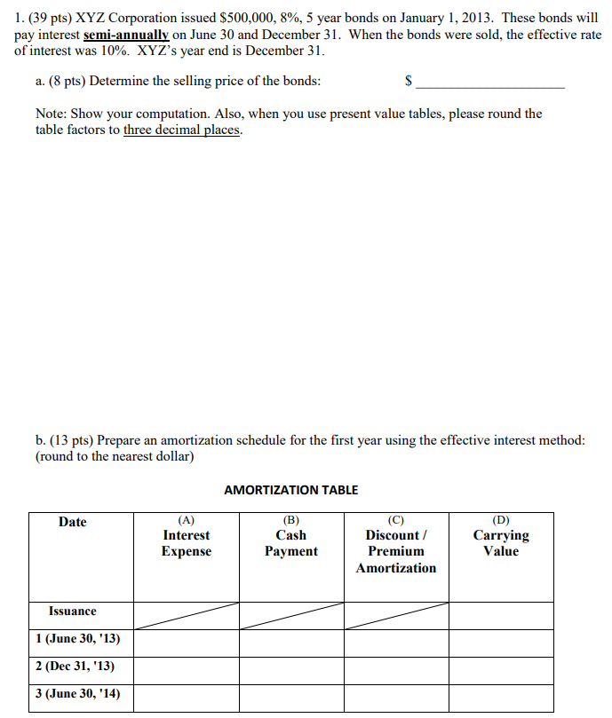  c. Prepare the journal entry on Jan. 1, 2013 (date of
