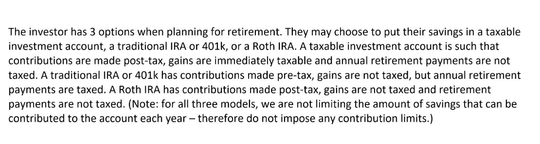 user with their optimal retirement plan and their annual retirement income, upon