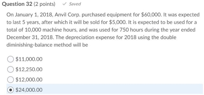 4%, 3-month note receivable is $100.00 $200.00 $400.00 $1,200.00 Question 32 (2