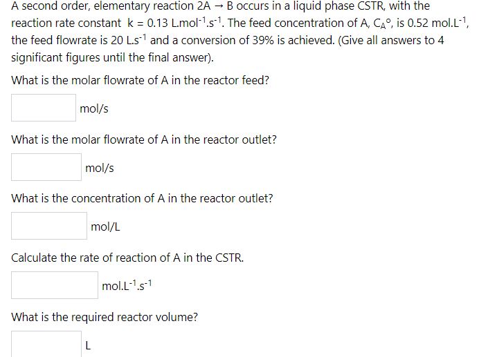 of reaction of A. (Use +1 or -1 to indicate a+ve or