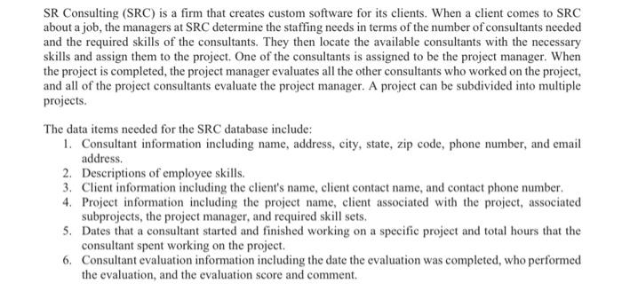  Please help with this database. will upvote, thanks :) SR Consulting