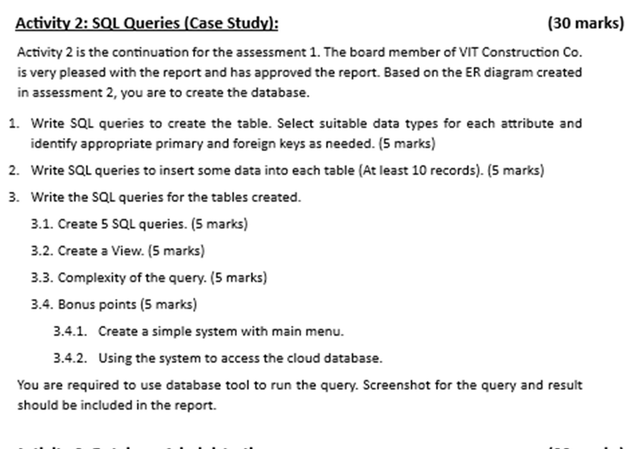  Activity 2: SQL Queries (Case Study): Activity 2 is the continuation