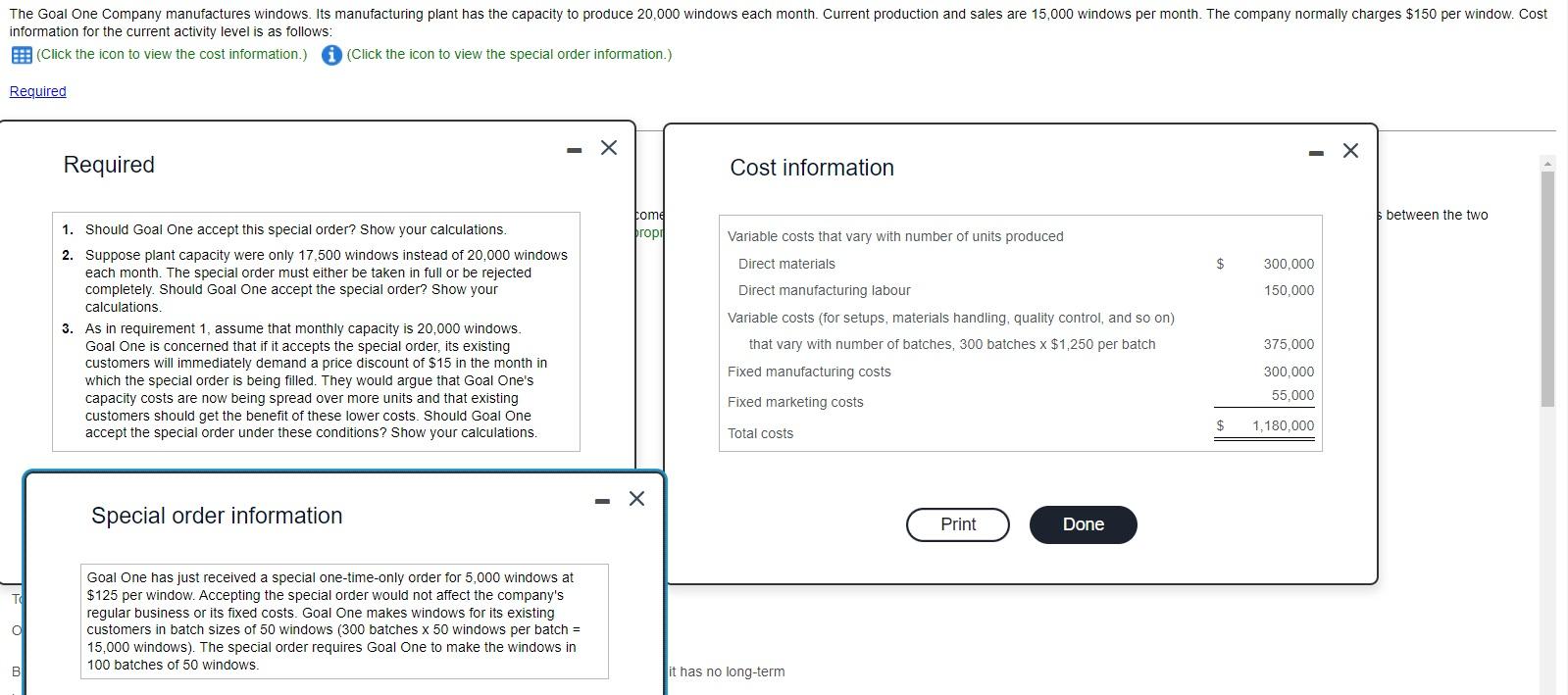 information for the current activity level is as follows: (Click the