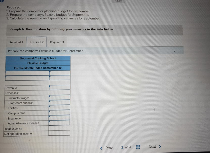 LO9-3) The Gourmand Cooking School runs short cooking courses at its small