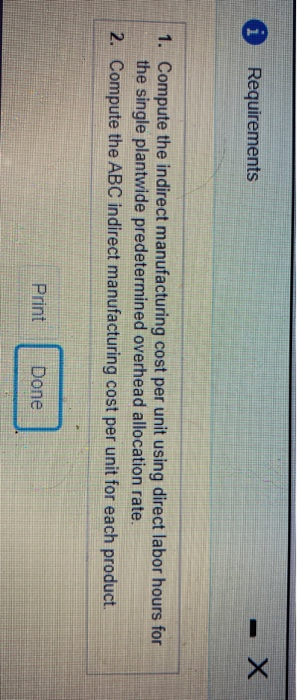 of setups 42,000 Number of machine hours 98,000 Machine maintenance Total indirect