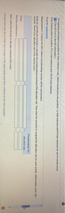 5.250 2.250 Print | Done i Requirements 1. Compute the indirect manufacturing