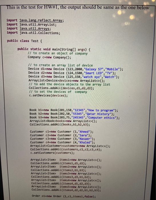 below help please Implement the following class diagram that models Order Management