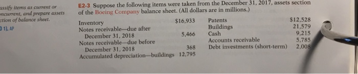  Answer all, thanks assify items as current or Suppose the following