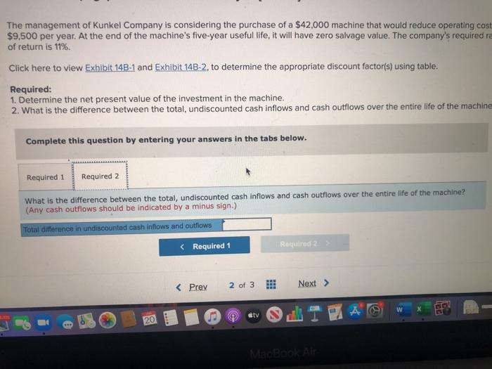 (L014-2] The management of Kunkel Company is considering the purchase of a