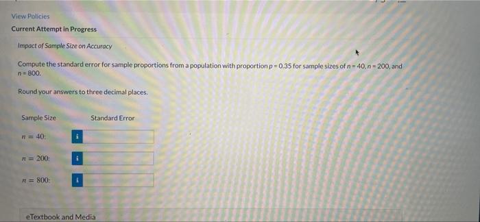  View Policies Current Attempt in Progress Impact of Sample Size on