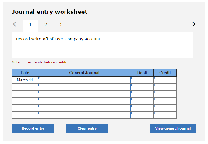that it cannot collect $8,400 of its accounts receivable from Leer Company.