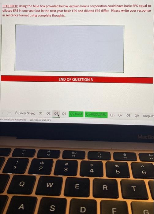  REQUIRED: Using the blue box provided below, explain how a corporation