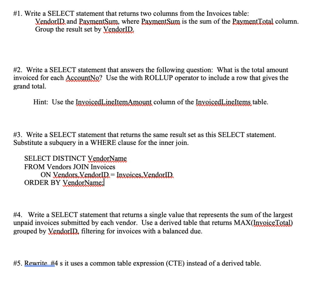  #1. Write a SELECT statement that returns two columns from the