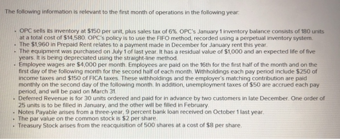 last year. The balances on its post-closing trial balance prepared on December