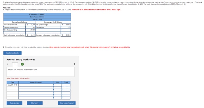  Journal entry worksheet
