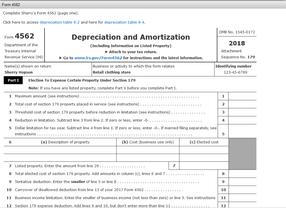 Problem 8-1 Sherry Hopson owns a retail family clothing store. Her store