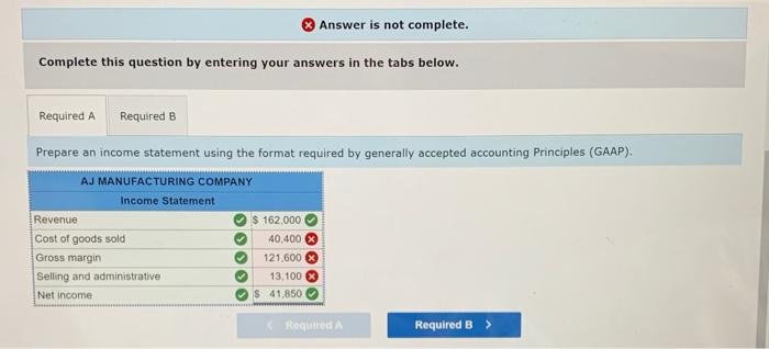 income statement using the contribution margin approach AJ Manufacturing Company incurred $50,500