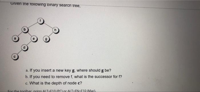  Given the Tollowing binary search tree, a. If you insert a