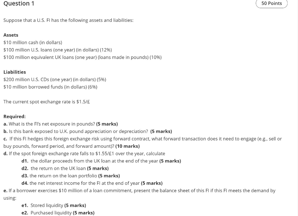  Question 1 50 Points Suppose that a U.S. Fl has the