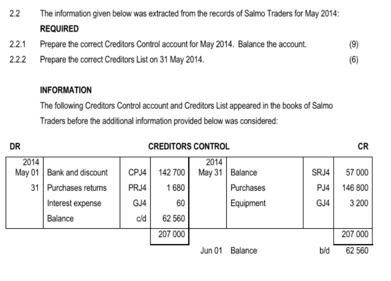 2.2 he information given below was extracted from the records of