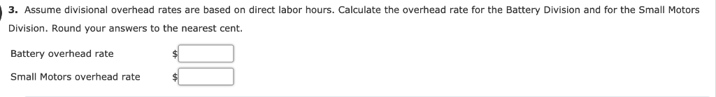 allocates power and general factory costs to each operating division using the