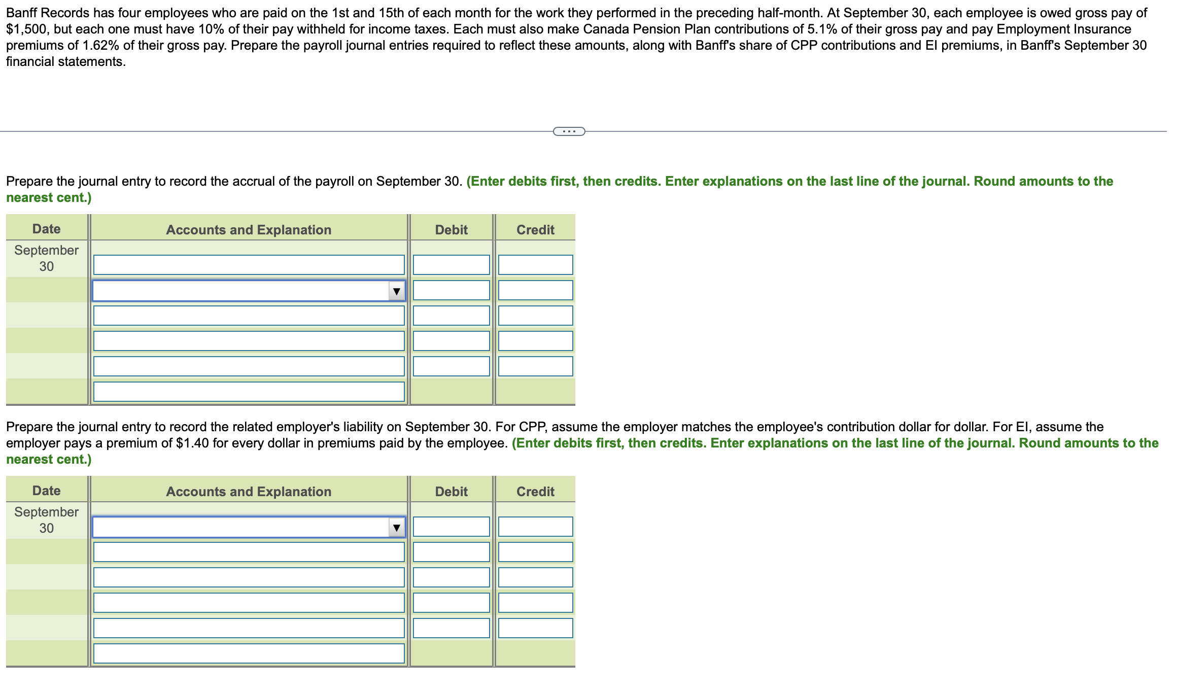 please pick labels from the list provided financial statements. nearest cent.) nearest