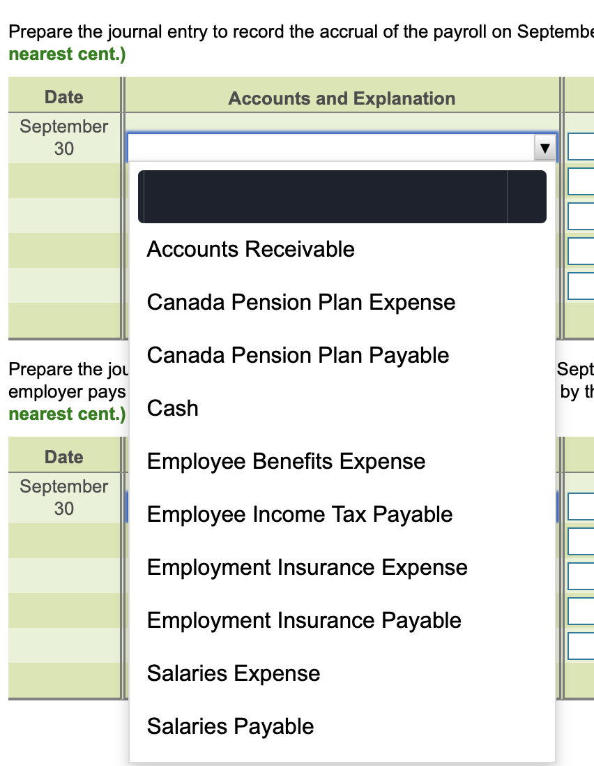 cent.) Prepare the journal entry to record the accrual of the payroll