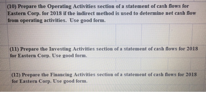of Eastern Corp, to complete the requirements 8 Balance Sheet Data 9