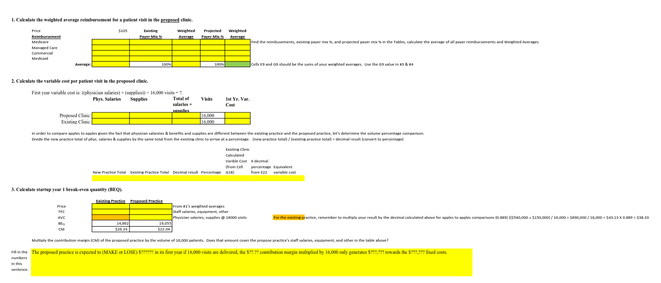 of best and worst possible outcomes. 1. Calculate the weighted average reimbursement