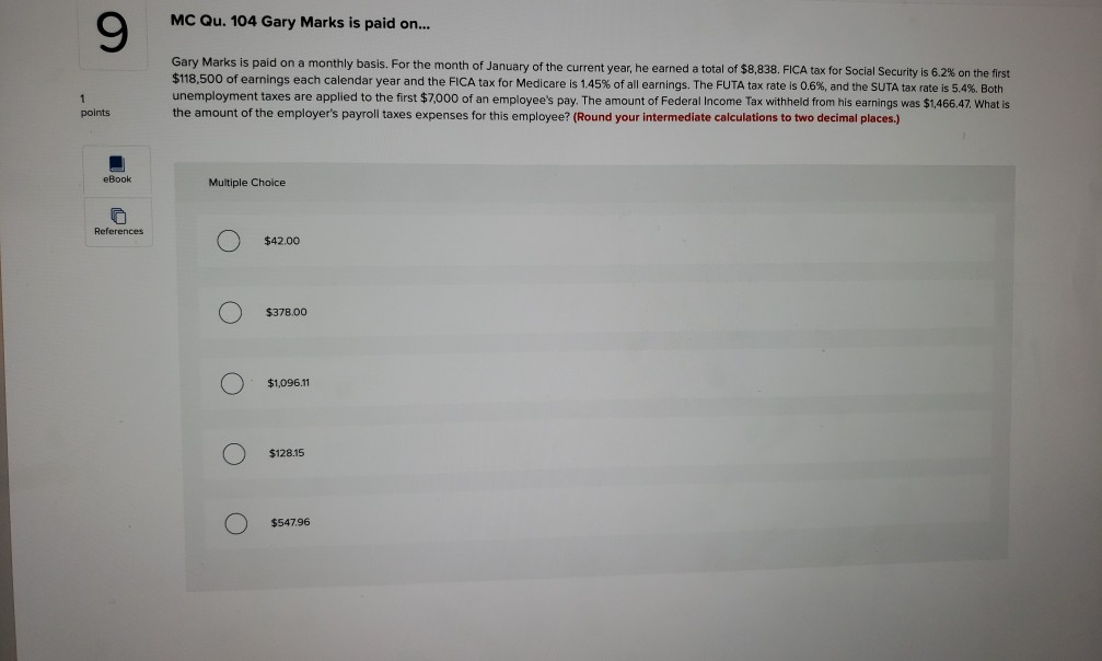  MC Qu. 104 Gary Marks is paid on... Gary Marks is