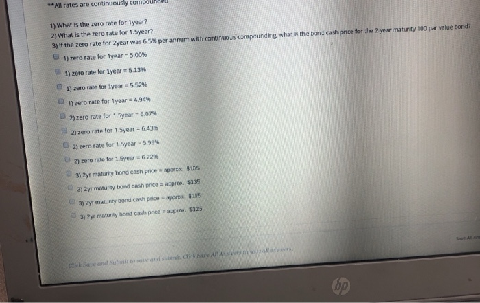 THREE answers (one choice for question) to get full credit for this