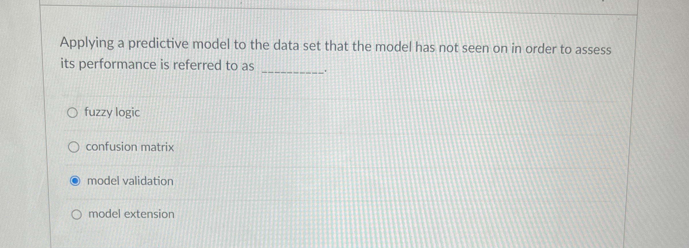  Applying a predictive model to the data set that the model