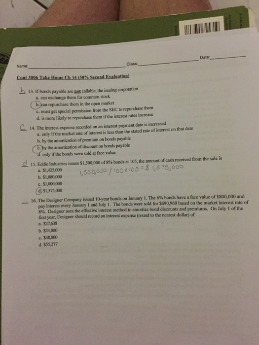 8%,$1,000 bonds dat d January 1 at 96. The or al entry