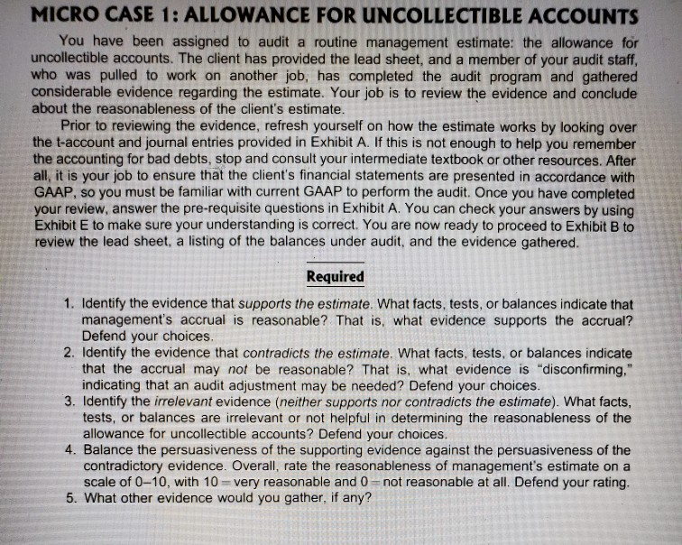  need answers for 1 - 5. a full explanation isn't necessary,