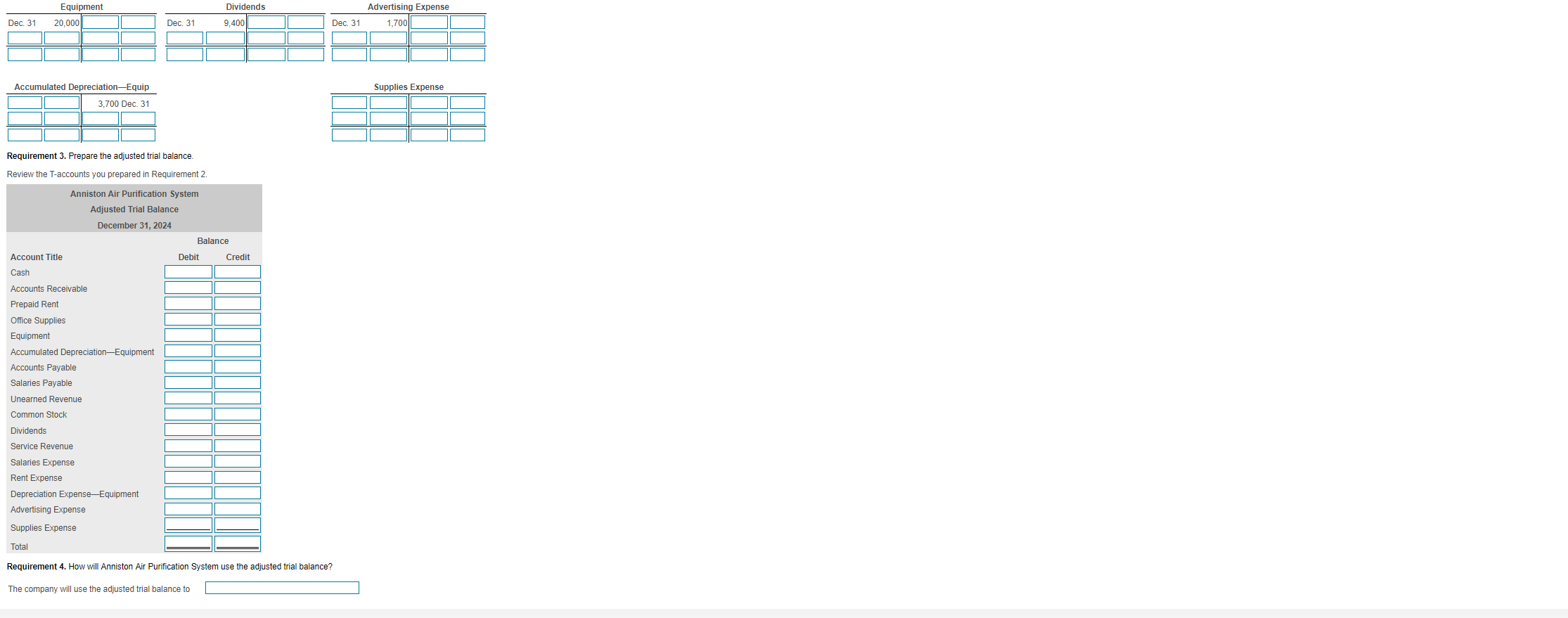 2024, and the data needed for the adjustments follow. (Click the icon
