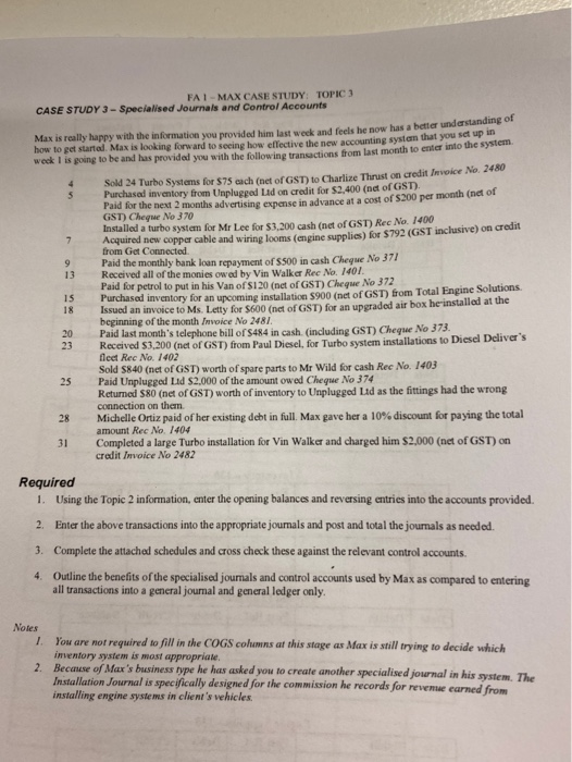  4 5 9 18 FAI-MAX CASE STUDY: TOPIC 3 CASE STUDY