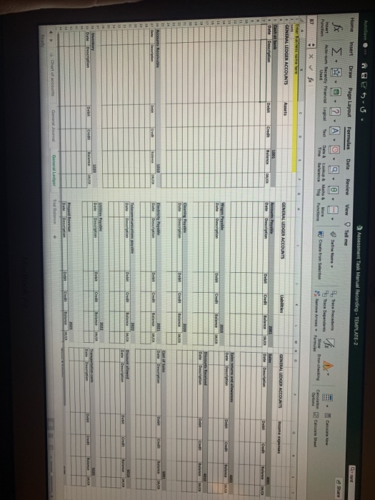 3010 3050 Account name Cash at Bank Accounts Receivable Inventory Prepaid Rent