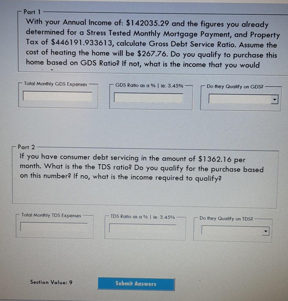 ratio? if not, what is the income that you would require? Format