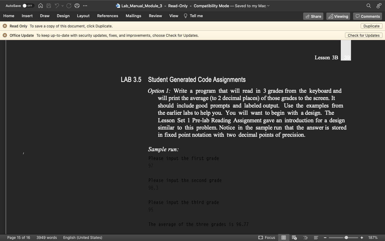 Image one is the instruction to the assignment Image two is