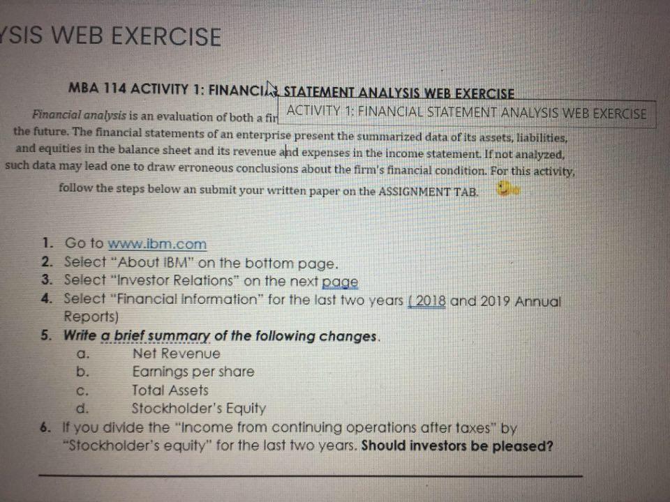  PLEASE I NEED YOUR ANSWER WITH THIS EXERCISE. THANK YOU YSIS