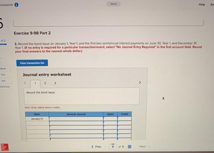 bonds issued at a premium and related semiannual interest (LO9-5) [The following
