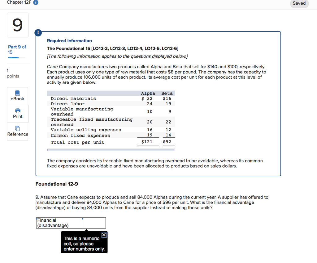 Chapter 12F G Saved 9 Required information The Foundational 15 [LO12-2,
