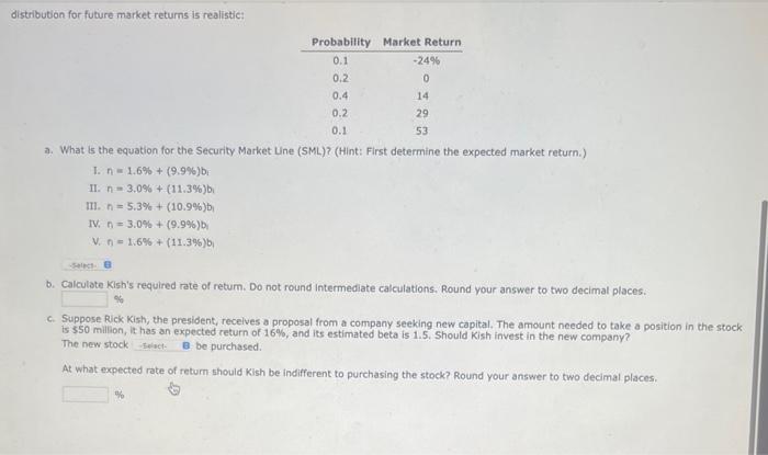 of its stocks' betas. The risk-free rate is 3%, and you believe