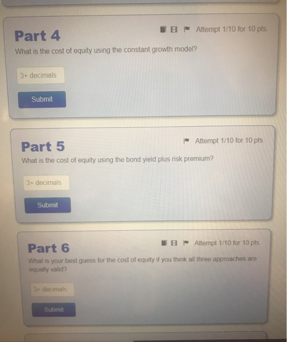 to calculate its cost of capital. You've collected the following information: The