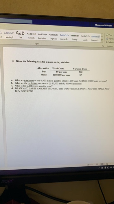 ID 1. Doctor J. is considering purchasing a new blood analysis machine