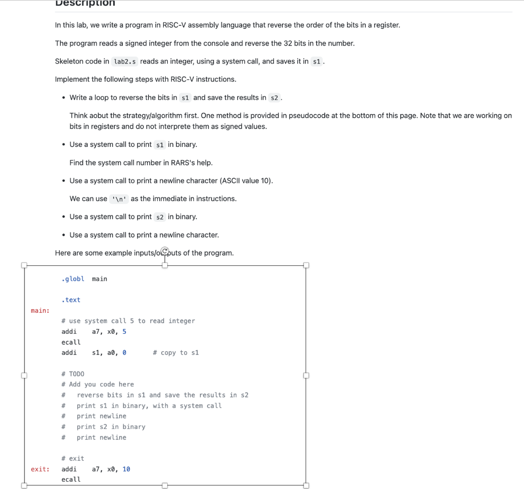 In this lab, we write a program in RISC-V assembly language