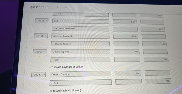 sewing machine for $10,400, paying $2.800 cash and the balance on account.