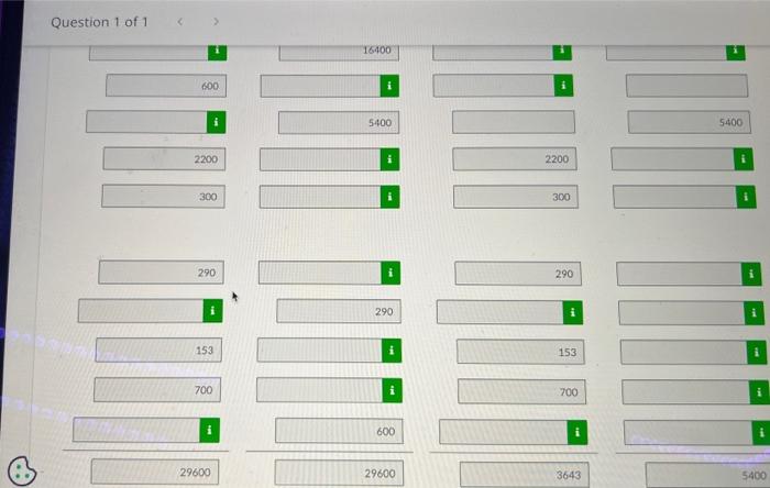 July 3 \& Supplies 800 Accounts Payable Question 1 of 1 Question